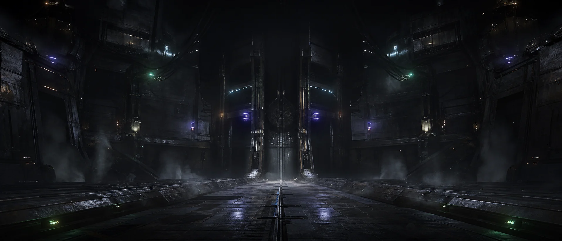 An original futuristic industrial arena fortress